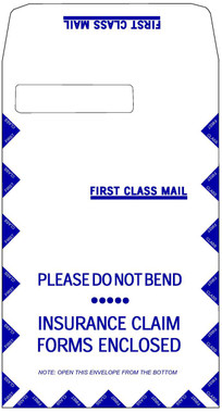 CMS-1500 Jumbo Envelope, LEFT Window, 100 per box, Self Seal (Item # 1500LL).