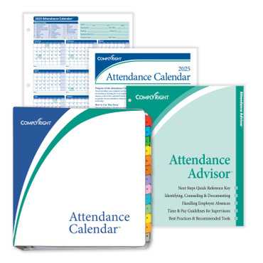 2025 Attendance Calendar KIT, 25 per package  (Item # A1411W16PK25)