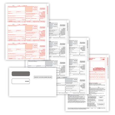 (NEW) 1099-NEC Form, 4-Part, 50 each with Envelopes Packaged Set (Item # NEC6103E).  2025