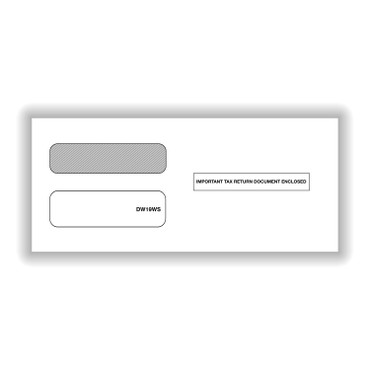 Double Window Envelope for 3-Up 1099-NEC Forms, Self Seal (Item # DW19WS).  Replaces item # 2222-2.