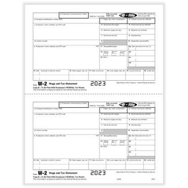 W-2 Form, Employee Copy B, 100/PKG (item# 5202)  2023