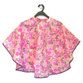 MH 5731 floral cosmetic cape 80x90cm, pink