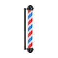 010-1-BRW-L long black dome shape classical rotating barber pole, black, red, white