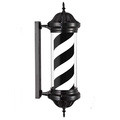 010-2-BW-S black dome shape classical rotating barber pole, black & white stripes