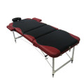 3729F-III-1-135-L Portable Massage Table, black/black maroon
