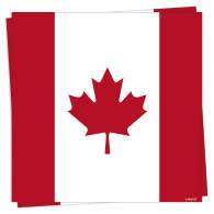Canada Flag Cocktail Napkin