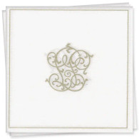 Chiffres Silver Cocktail Napkin