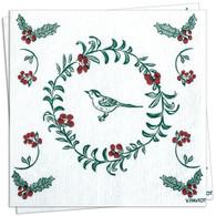 Oiseaux de Noel Cocktail Napkin