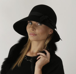 Danica Cloche with satin ribbon