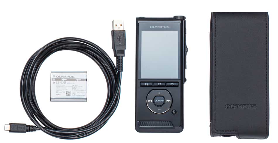 The Olympus DS-9000 complete package contents.