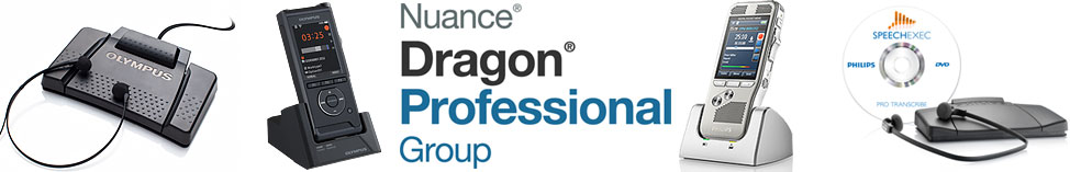 Nuance Dragon Professional Group 15 and the Olympus DS-9500 with the Olympus AS-7000 Transcription Kit and the Philips DPM-8000 with the Philips 7277 Executive Transcription Kit