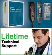 Get Dragon Medical Practice Edition through Start-Stop and get Lifetime Tech support.