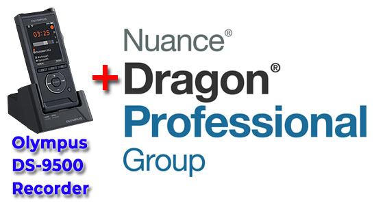 Professional Bundle: Olympus DS-9500 plus Dragon Professional Group 15