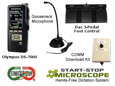 Start-Stop Microscope Hands-Free Dictation System