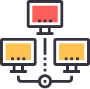 Icon visualizing network managment with the Web SCP