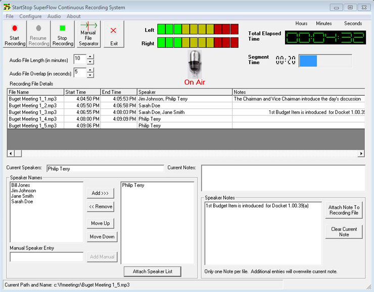 Superflow main screen