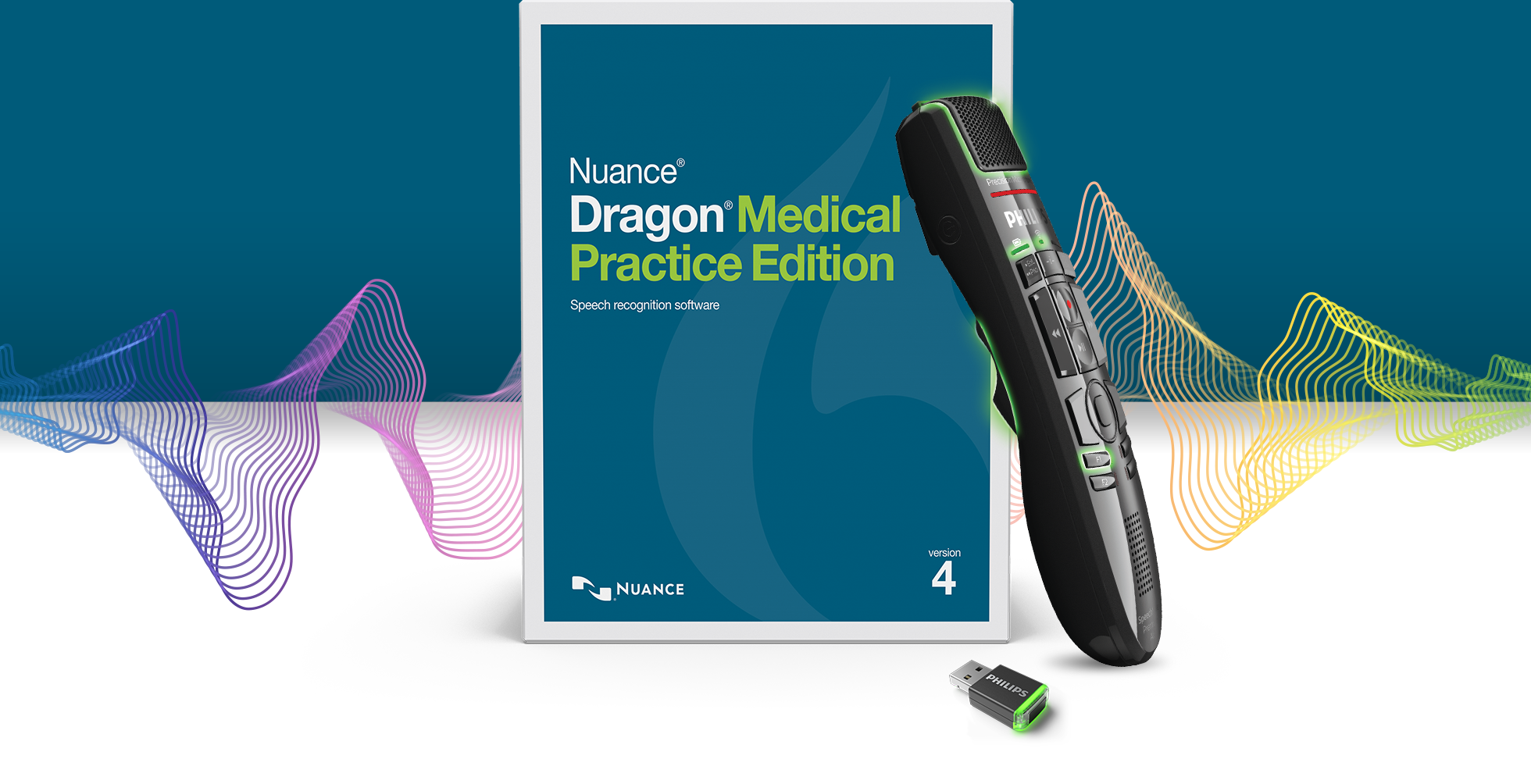 Nuance Dragon Medical Practice Edition with Philips SpeechMike Premium Air and Philips AirBridge