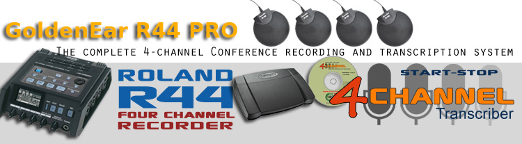 Complete Roland R44 4-Channel Recording and Transcription System