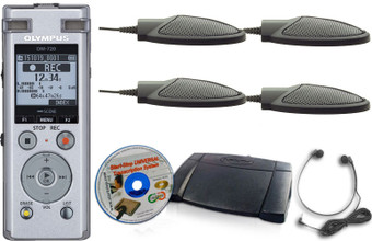 Start-Stop Low-Cost Conference Recording Systems Complete Kit with four Mics