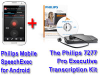 Philips LFH7430-LITE Mobile Recorder for Android + Philips 7277 Pro Executive Transcription Kit Bundle 