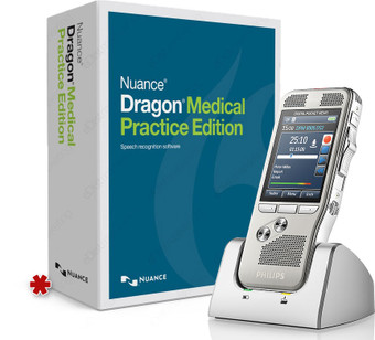 Nuance Dragon Medical Practice Edition 4 with Philips DPM-8000 Pocket Memo (*box is for display purpose only).