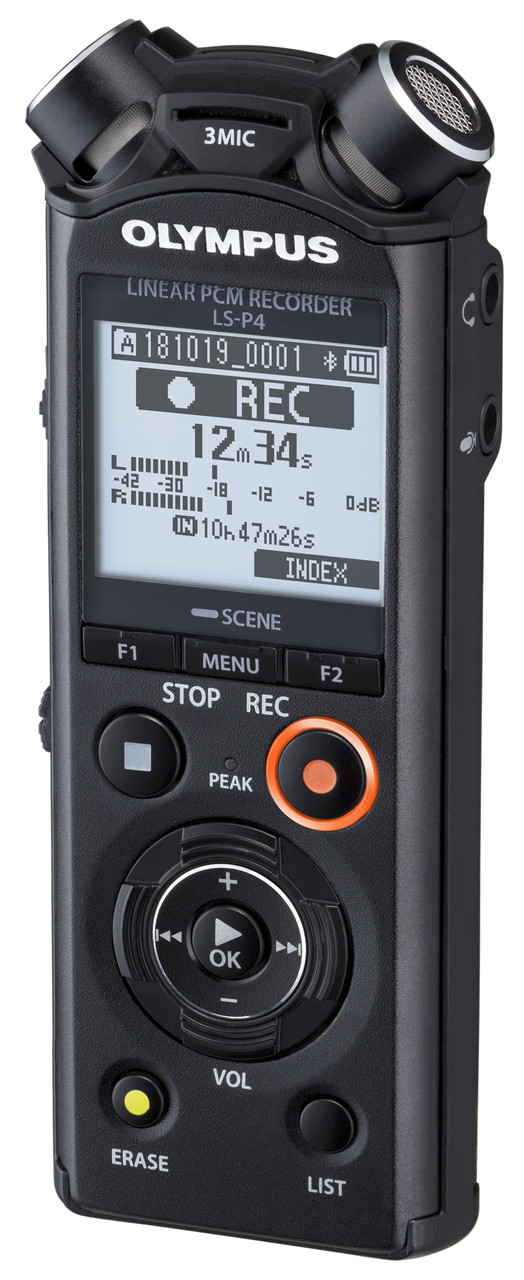Olympus LS-P4-BLK Linear PCM Recorder High resolution sound compatible 8GB Used