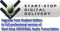 Upgrade from Student Edition to Professional Start-Stop Universal Audio Transcription Software Internet Download