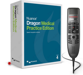 Nuance Dragon Medical Practice Edition 4 with Philips SpeechMike Premium Touch SMP3700
(*box is for display purposes only. Dragon Medical Practice Edition 4 is a digital download)