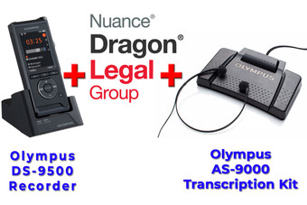 Power Legal Manual Transcription Bundle Option Dragon Legal Group 15 + DS-9500 + Olympus AS-9000 Transcription Kit