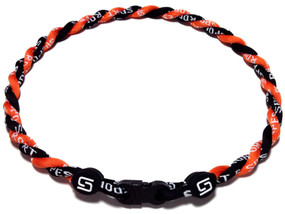 2 Rope Titanium Necklace (Orange/Black)