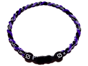 2 Rope Titanium Necklace (Purple/Black)