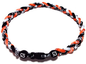 3 Rope Titanium Necklace (Orange/Black/White)