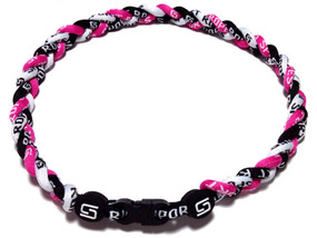 3 Rope Titanium Necklace (Pink/Black/White)