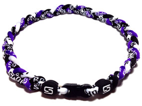 3 Rope Titanium Necklace (Purple/Black/White)