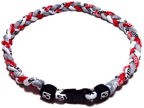 3 Rope Titanium Necklace (Red/Gray/White)