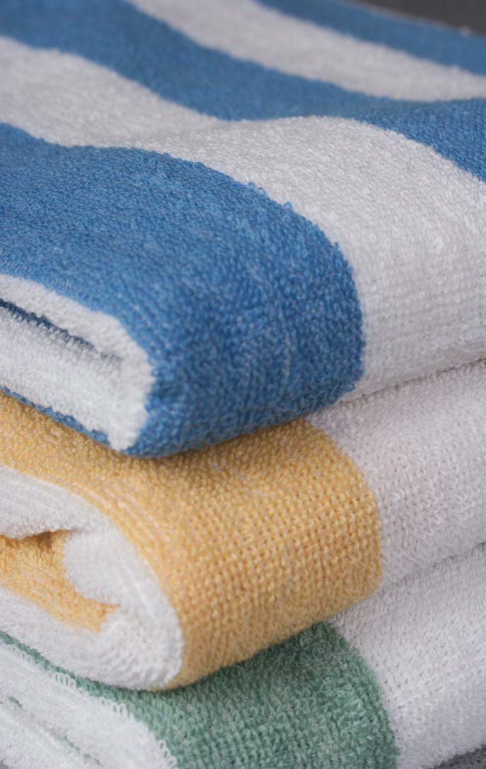 Oxford Cabana Stripe Pool Towel 30 x 60, 100% Cotton, 9 lb., 1 dozen ...