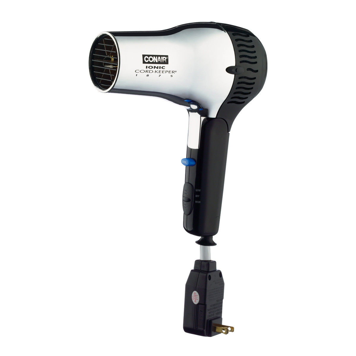 Conair 169CHIW 1875 Watt Ionic Cord-Keeper Hair Dryer, Chrome