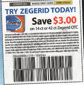 Zegerid OTC 14ct or 42ct exp Thu 7/4/24 SV 5-5 (save $3.00)