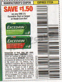 Excedrin 24ct+ or Head Care 6ct exp Sun 7/7/24 SV 6-9 (save $1.50)