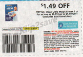 Mr. Clean Ultra Magic Eraser 1ct wyb $0.99+ exp Sat 7/6/24 SV 6-23 (save $1.49)