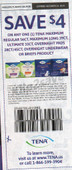 Tena Maximum Regular 56ct and Other Various Products exp Sun 10/13/24 SS 9-29 (save $4.00)