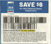 Natural Vitality Supplement exp Wed 3/5/25 SV 1-5 (save $6.00 wyb 2)