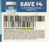 Natural Vitality Supplement exp Wed 3/5/25 SV 1-5 (save $4.00)