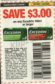 Excedrin 100ct+ exp Sun 1/26/25 SV 1-5 (save $3.00)