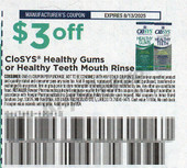 CloSYS Healthy Gums or Healthy Mouth Rinse exp Wed 8/13/25 SV 7-13 (save $3.00)