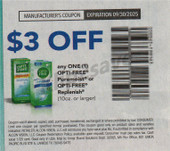 Opti-Free Puremoist or Replenish 10oz+ exp Tue 9/30/25 SV 8-3 (save $3.00)