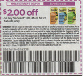 Senokot Tablets 30ct, 36ct or 50ct exp Wed 9/3/25 SV 8-3 (save $2.00)