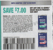 Qunol Brain Health Product 60ct exp Tue 9/30/25 SV 9-7 (save $7.00)