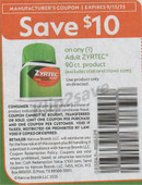 Zyrtec Adult 90ct exp Sat 9/13/25 SV 9-7 (save $10.00)