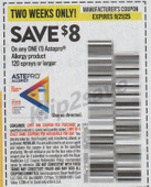 Astepro Allergy Product 120+ Sprays exp Sun 9/21/25 SV 9-7 (save $8.00)